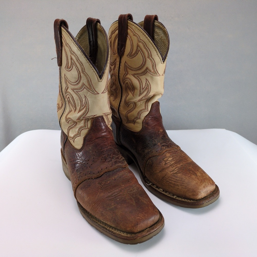 Double H Graham DH4305 USA Brown Leather Square Toe Western Boots Mens 10.5 D